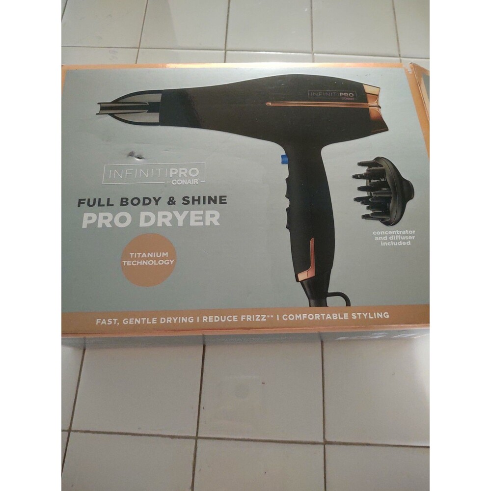 Conair Infinity Pro Hair Dryer Model 65OR Titanium Technology Open Box Used